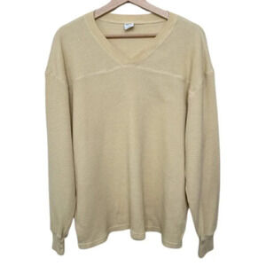 Aritzia Womens Tna Small Waffle  Yellow Long Sleeve Top